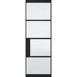 BLACK CHELSEA 4L REEDED GLASS INTERNAL DOOR